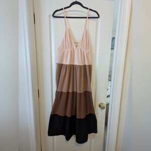 NWOT Pink Lily Colorblock Strappy Maxi Dress